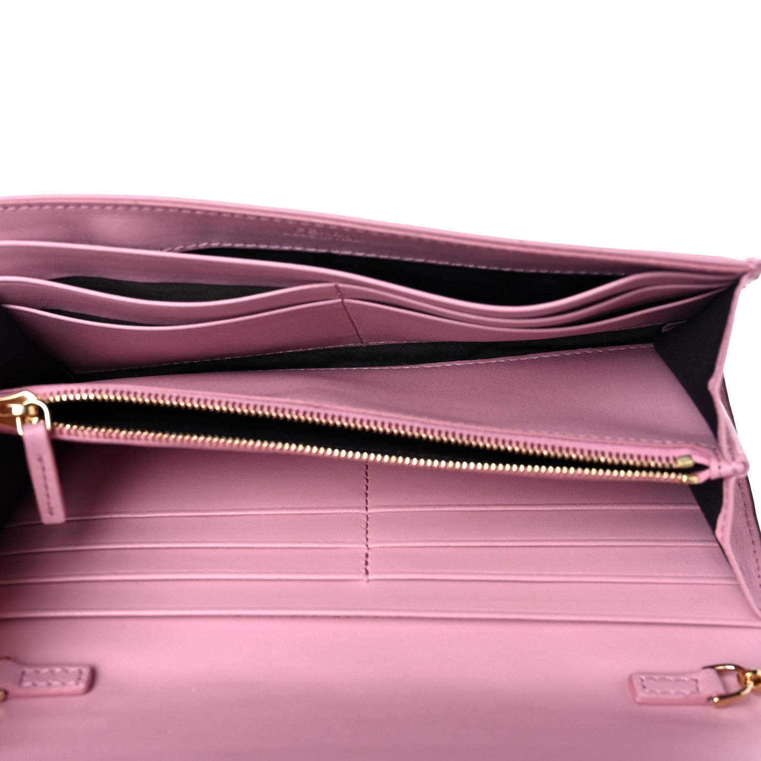 Fendi Nappa Matisse FF Embossed Continental Wallet On Chain Rosa Acquerello 5 of 9