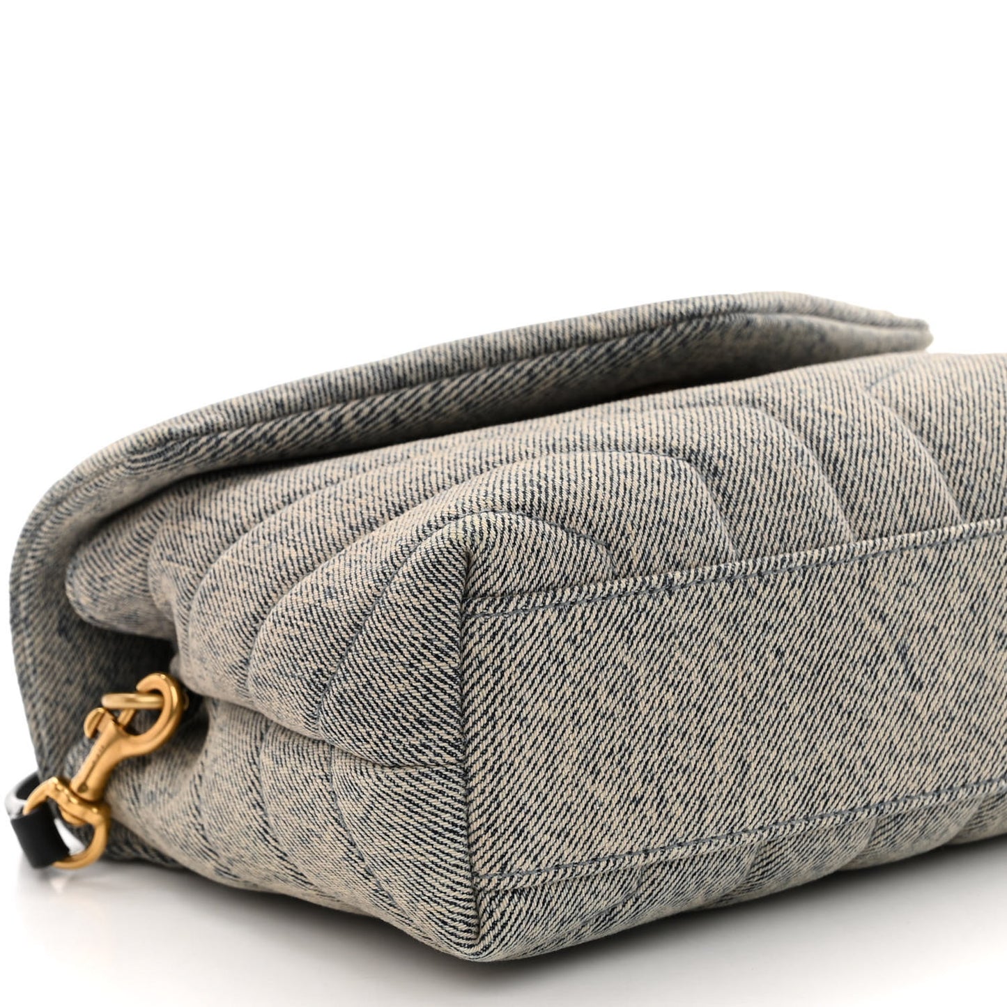 Denim Y Quilted Monogram Toy Loulou Crossbody Bag Grey