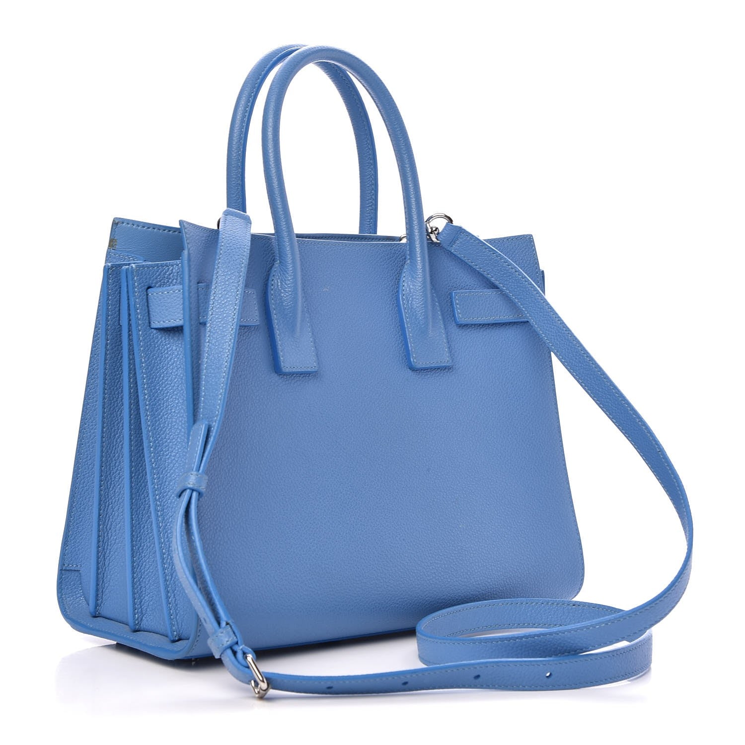 Saint Laurent Grained Calfskin Baby Sac De Jour Blue Clair 4 of 13