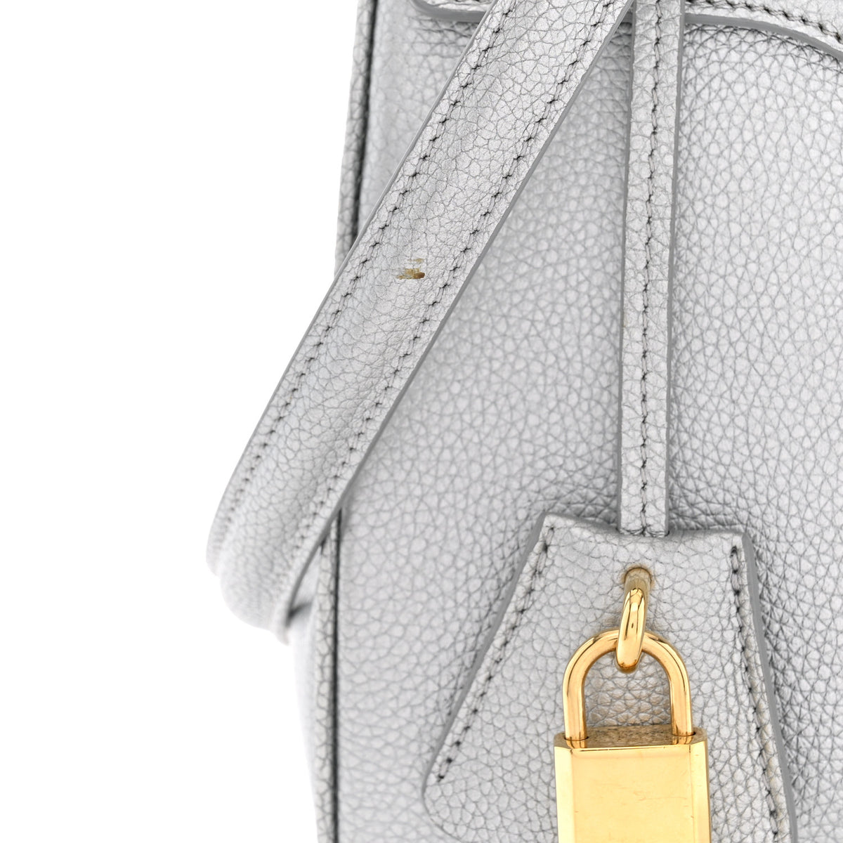 Celine Laminated Grained Calfskin 16 Top Handle Bag Silver 12 of 12