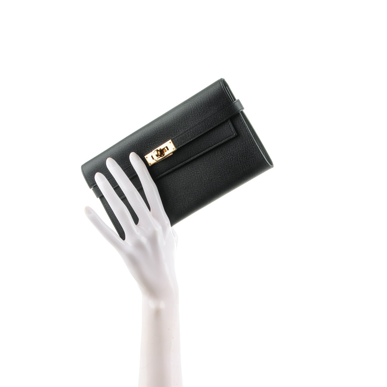 Hermes Epsom Kelly Longue Wallet Black 2 of 13