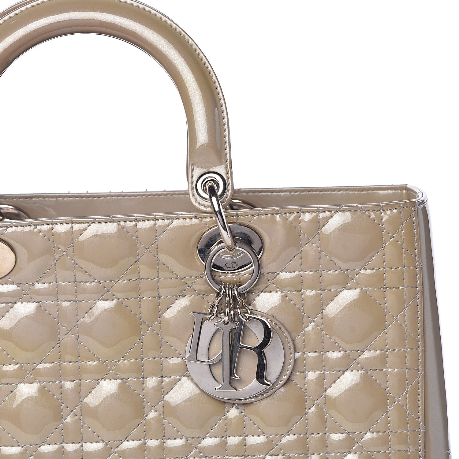 Christian Dior Patent Cannage Large Lady Dior Beige 20 of 21