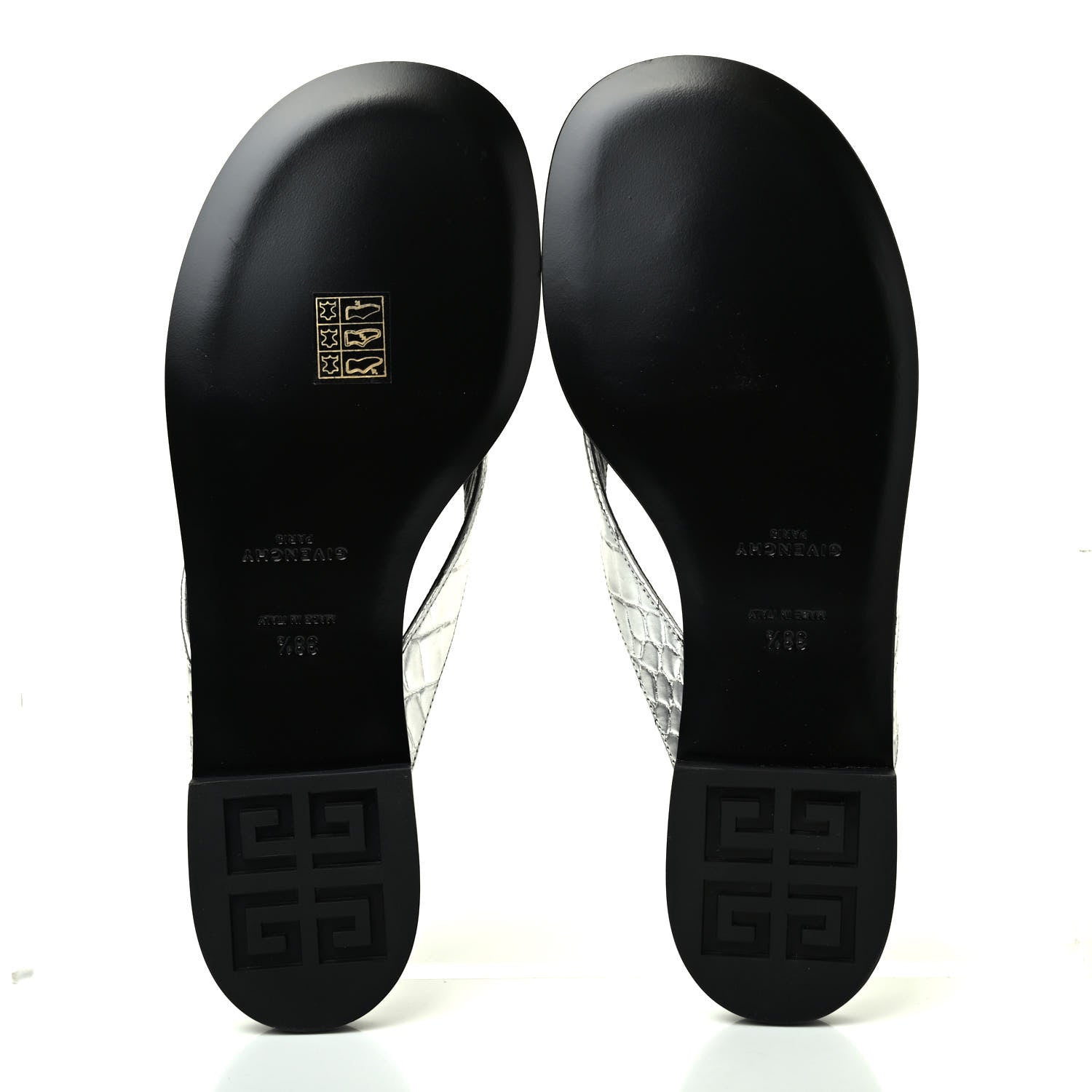 Givenchy Calfskin G Chain Thong Sandals 38.5 Silver 4 of 4