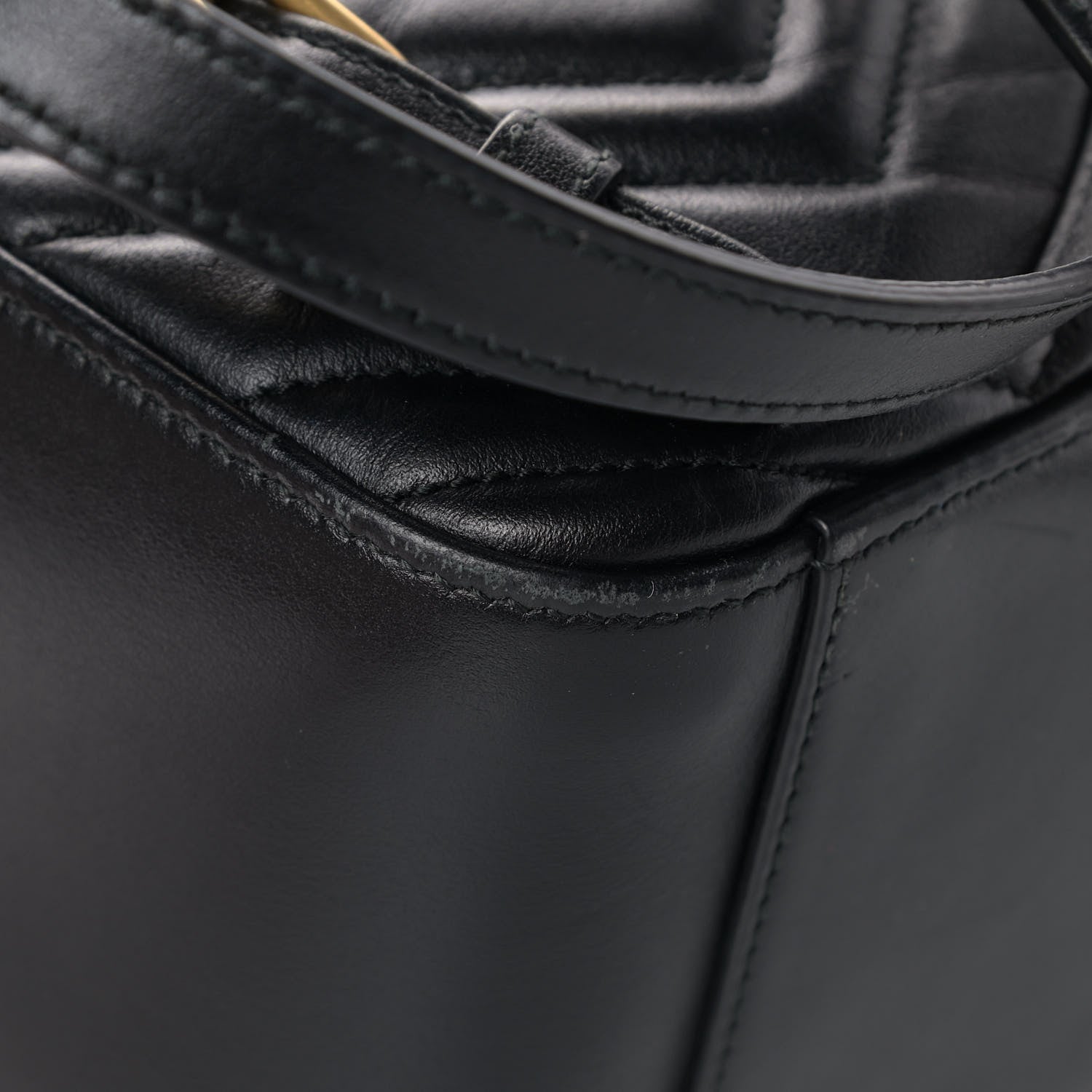 Gucci Calfskin Matelasse GG Marmont Dome Backpack Black 9 of 11