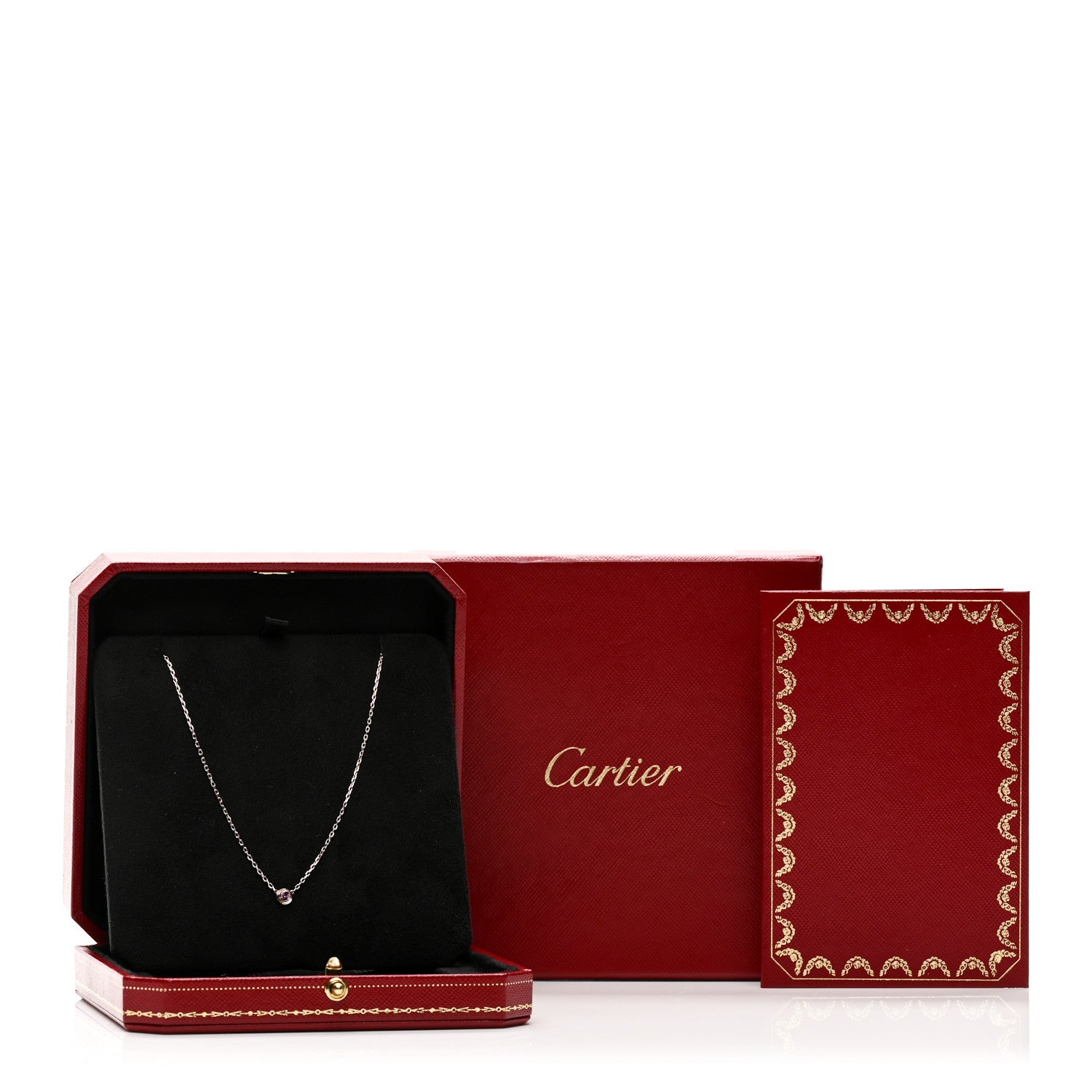 Cartier 18K Pink Gold Pink Sapphire D'Amour Pendant Necklace 5 of 5