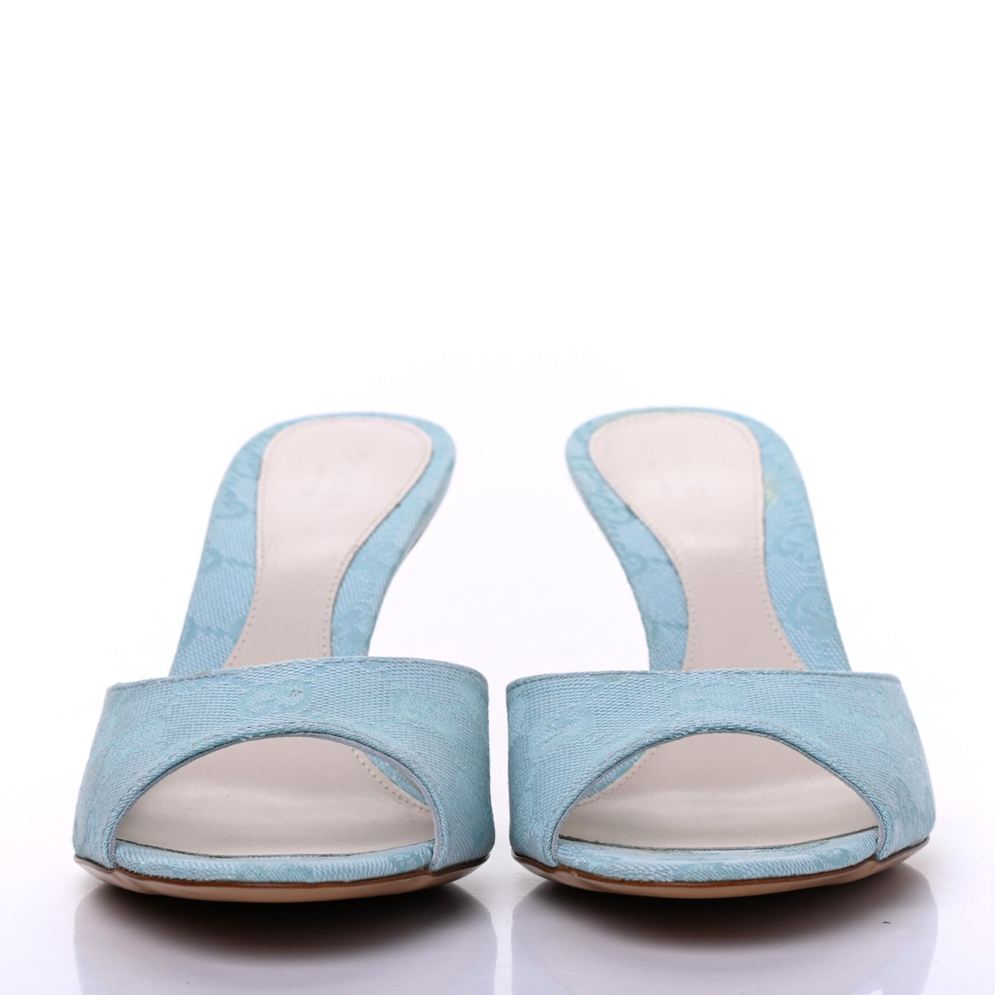 Monogram Mid Heel Slides 37.5 Sea Blue