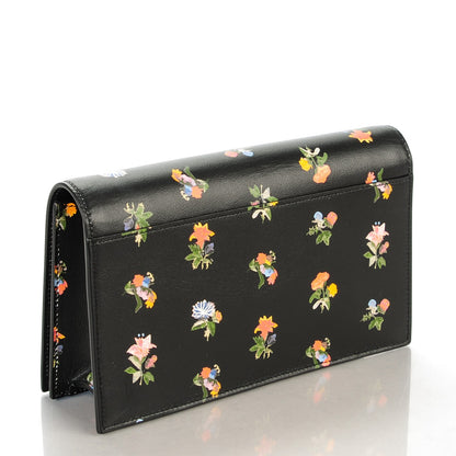 Saint Laurent Calfskin Prairie Flower Printed Small Monogram Clutch Black Multicolor 3 of 8