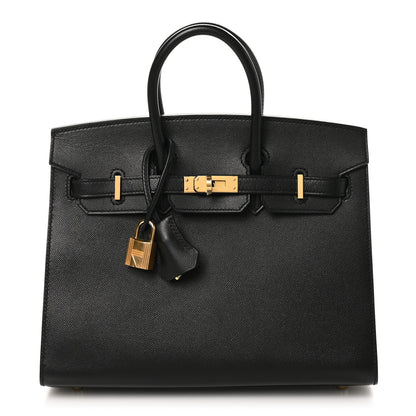 Hermes Madame Calfskin Birkin Sellier 25 Black 1 of 11