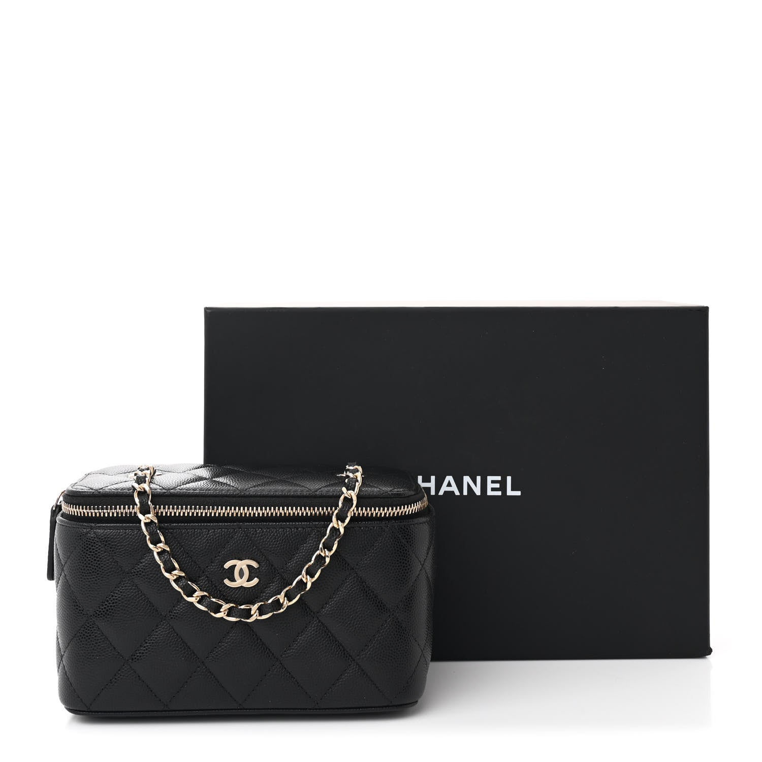 Chanel Caviar Quilted Small Vanity Case With Chain Black 11 of 11