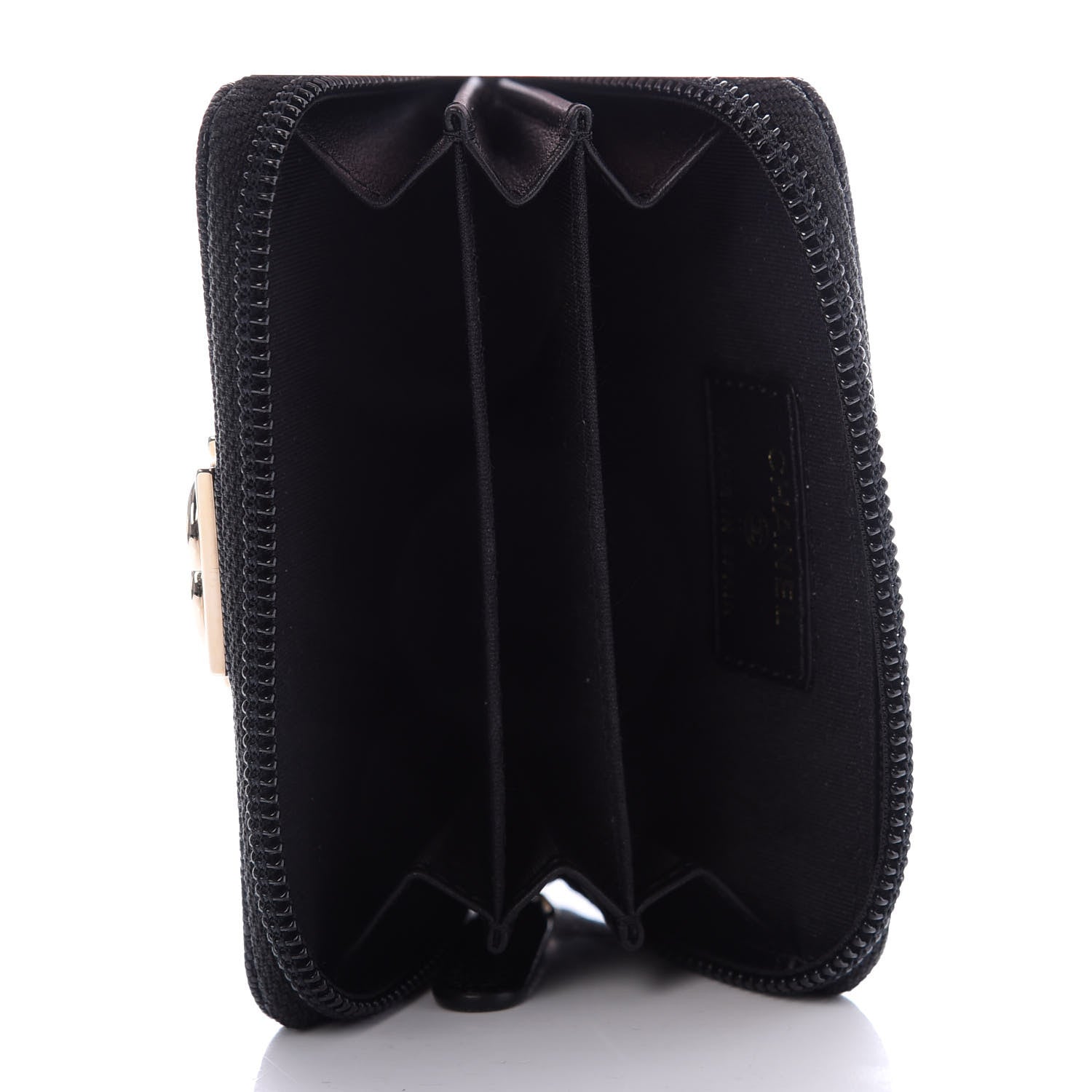 Chanel Caviar Quilted Boy Zip Around Coin Purse Wallet Black 5 of 8