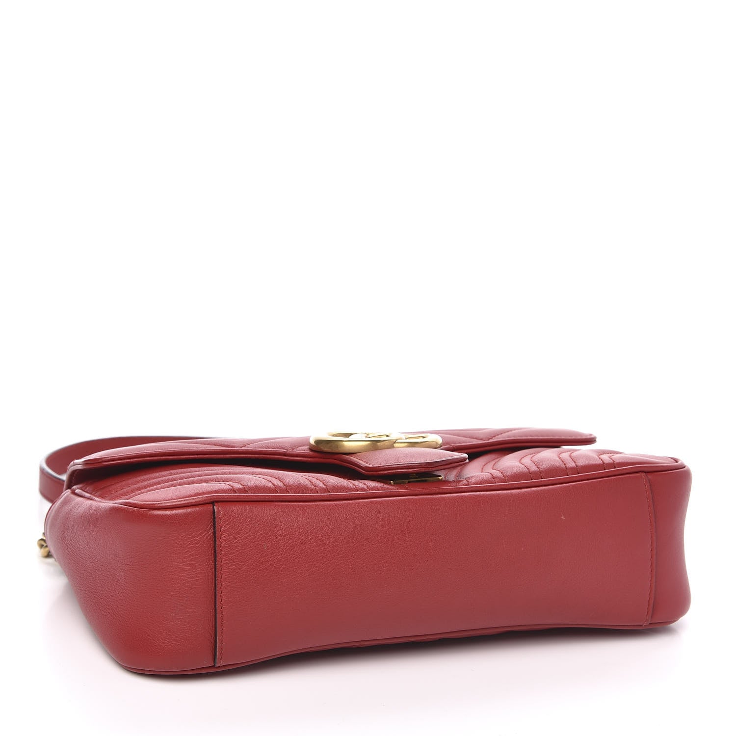 Gucci Calfskin Matelasse Small GG Marmont Shoulder Bag Hibiscus Red 3 of 10
