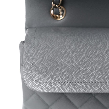 Chanel Caviar Quilted Medium Double Flap Grey 11 of 12