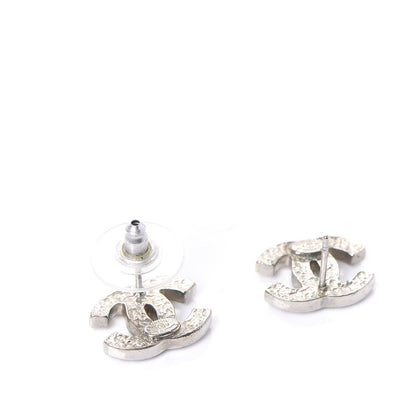 Chanel Crystal Mini Timeless CC Earrings Silver 3 of 5