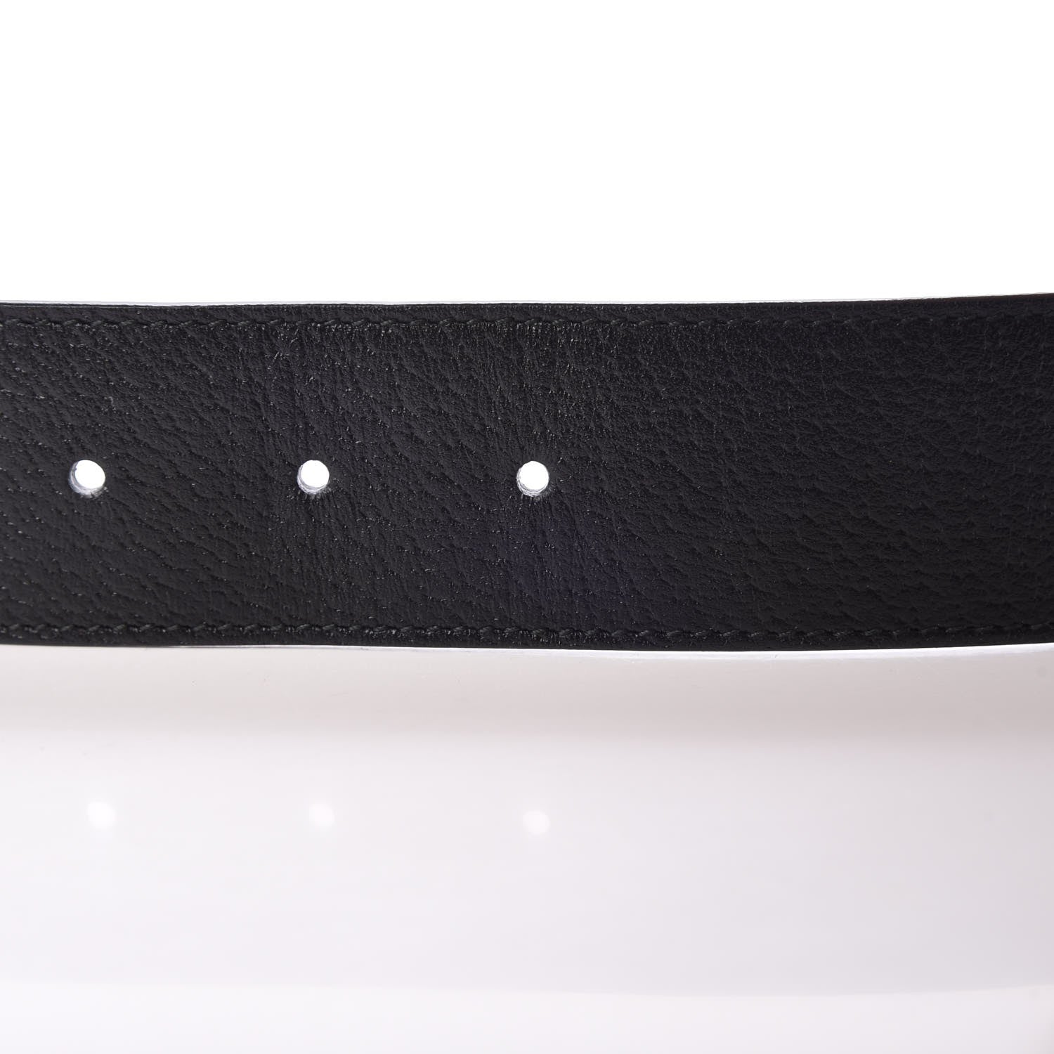 Gucci Textured Dollar Calfskin Nickel Double G 40mm Belt 90 36 Black 6 of 7