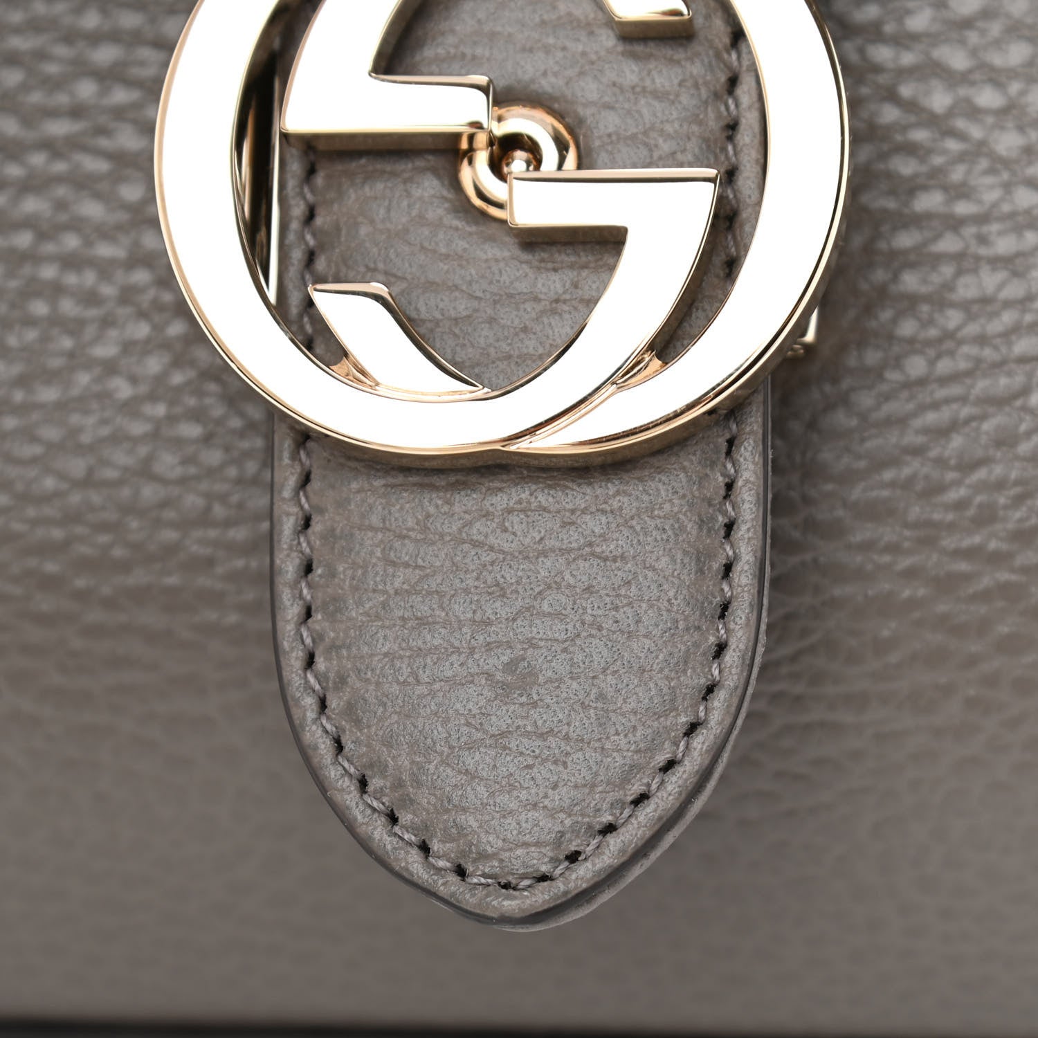 Gucci Dollar Calfskin Interlocking G Top Handle Shoulder Bag Loess 11 of 11