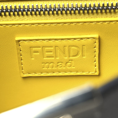 Fendi X MA YANSONG Cuoio Romano Aluminum Bi-Color Mini Peekaboo I SEE U Satchel Grey Yellow 7 of 12