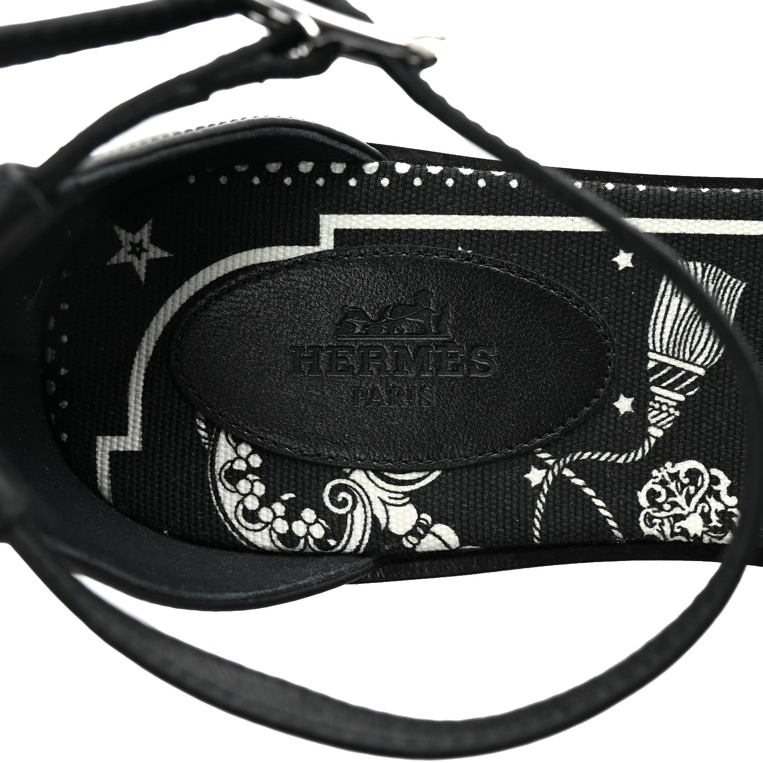 Hermes Calfskin Santorini Sandals 38 Black 8 of 10