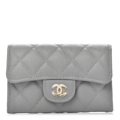 Chanel Caviar Quilted Flap Card Holder Wallet Dark Grey 2 of 18