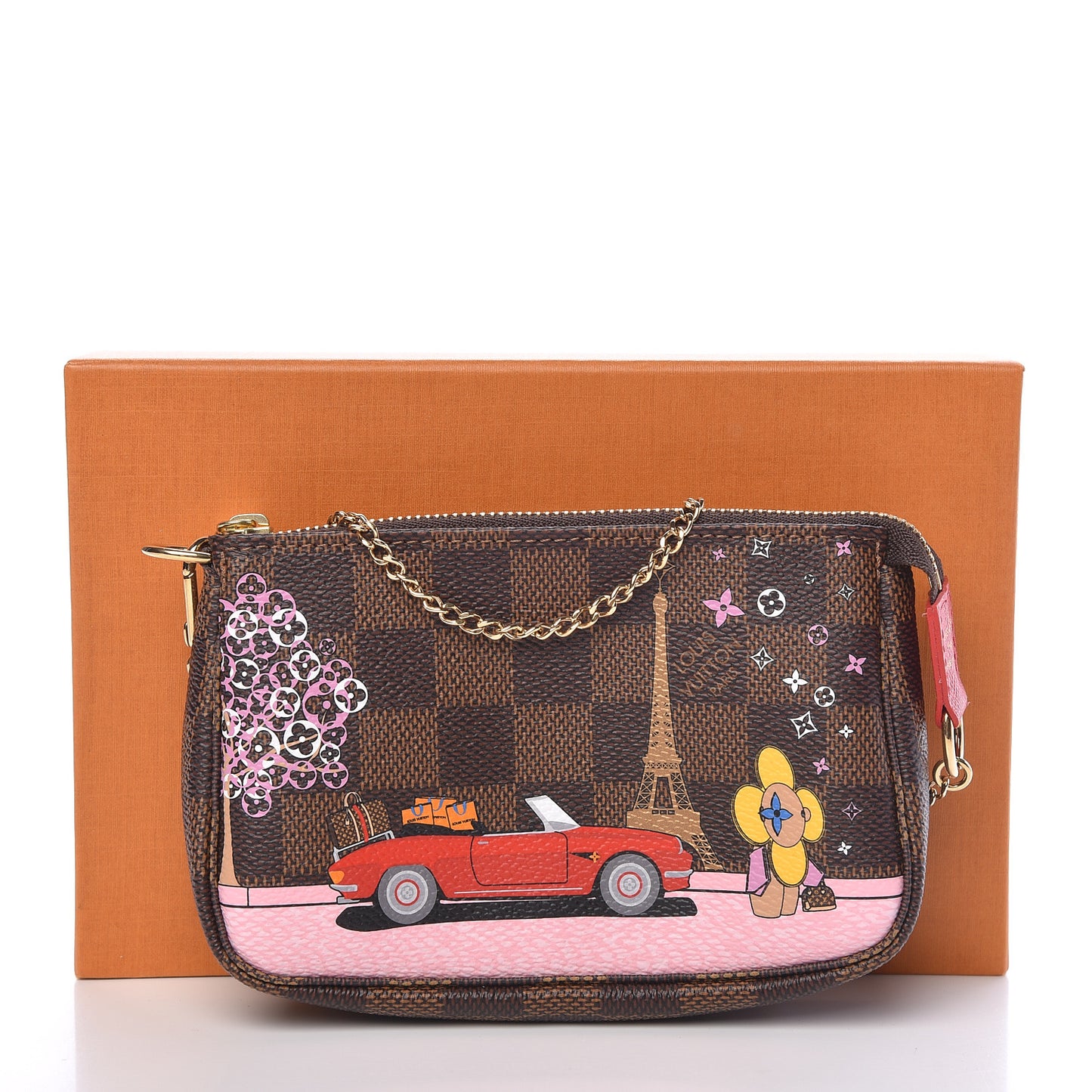Damier Ebene 2019 Christmas Animation Mini Pochette Accessories Red