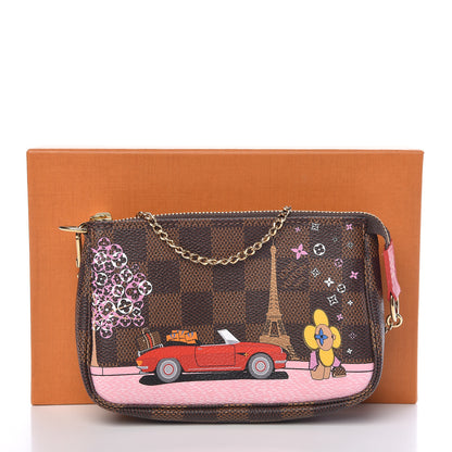 Louis Vuitton Damier Ebene 2019 Christmas Animation Mini Pochette Accessories Red 8 of 8