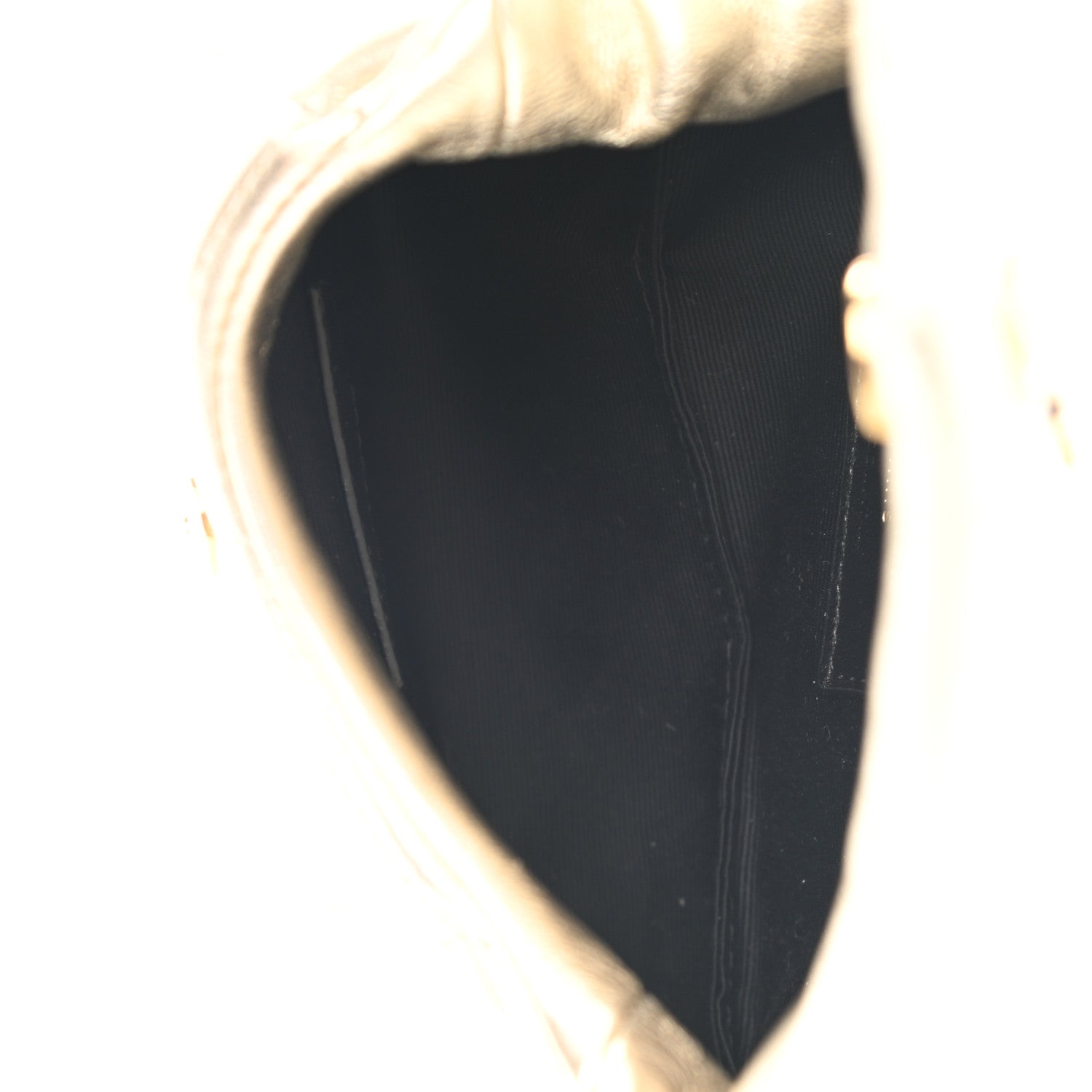 Saint Laurent Metallic Lambskin Monogram Loulou Puffer Pouch Clutch Gold 5 of 9