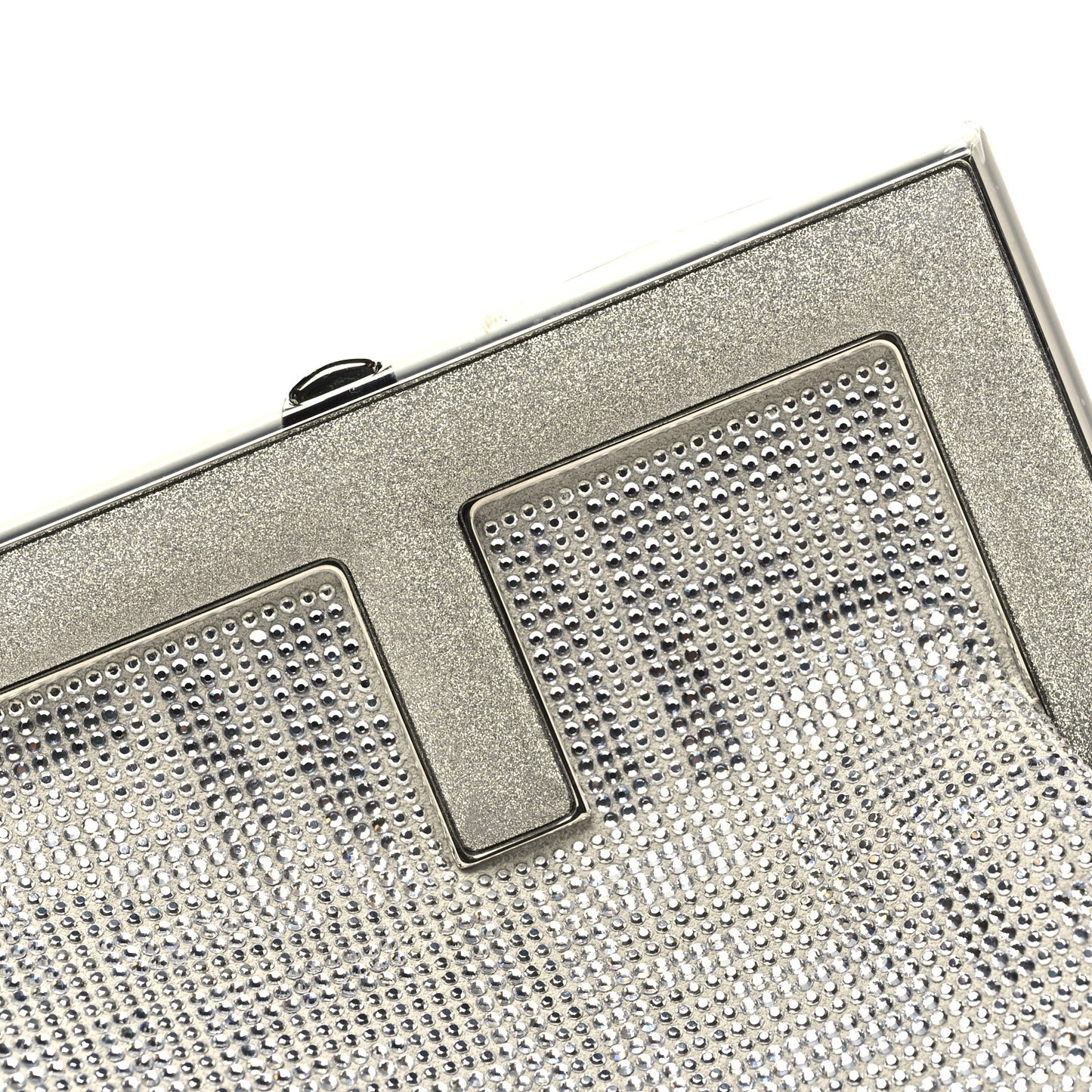 Crystal Vitello Laminato FF Fendi Small First Argento