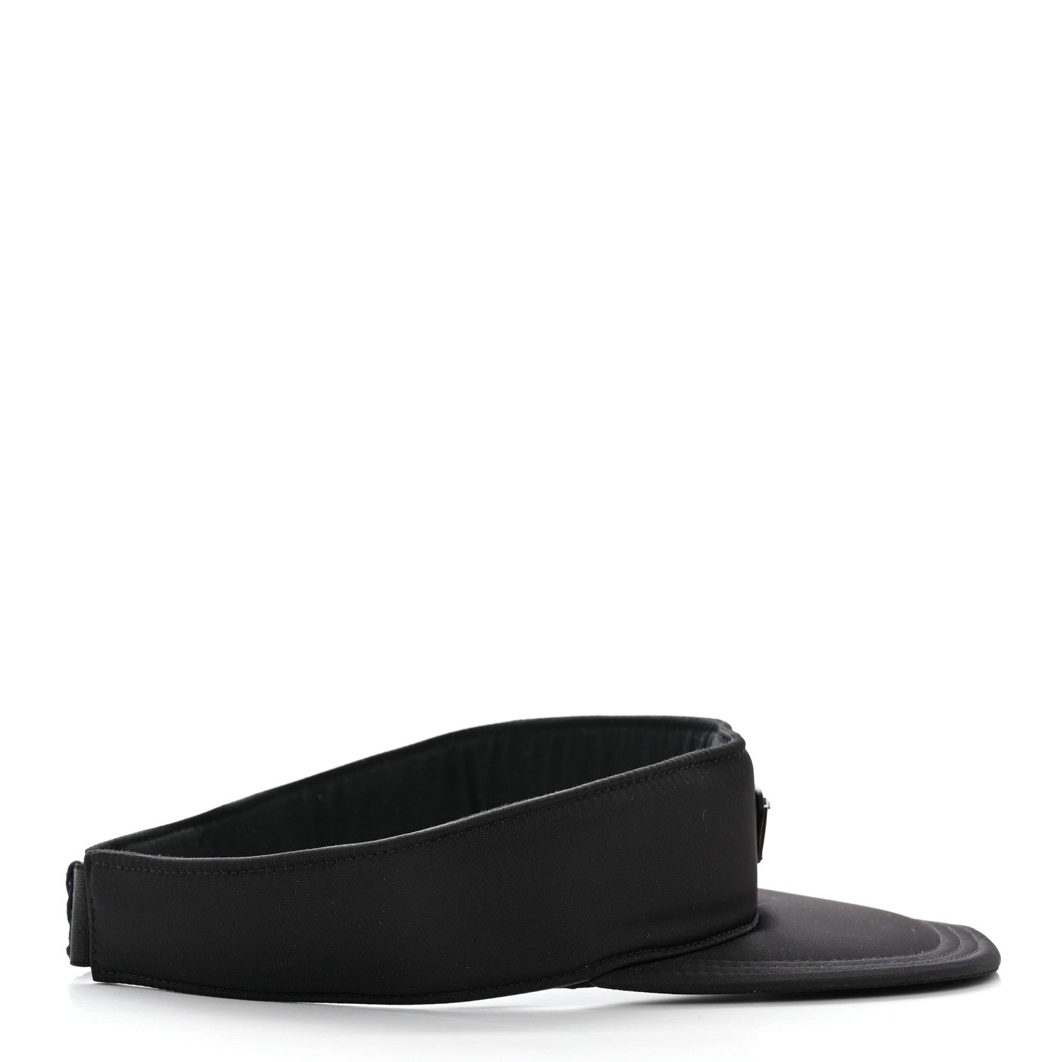 Prada Nylon Triango Metal Triangle Logo Womens Visor M Black 5 of 9