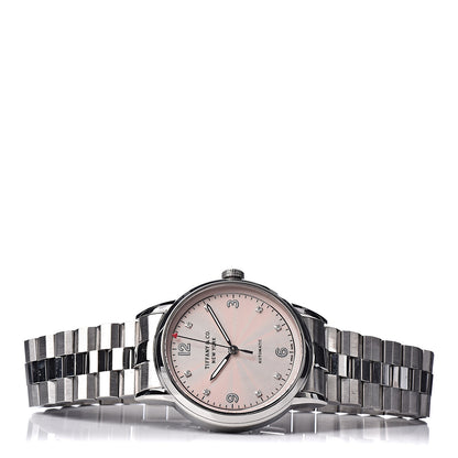 Tiffany Stainless Steel Diamond 34mm CT60 3-Hand Automatic Watch Pink 3 of 6