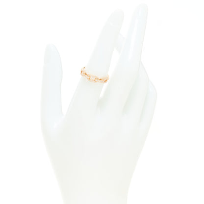 David Yurman 18K Rose Gold Diamond 4.5mm Stax Single Row Chain Link Ring 51 5.75 2 of 5