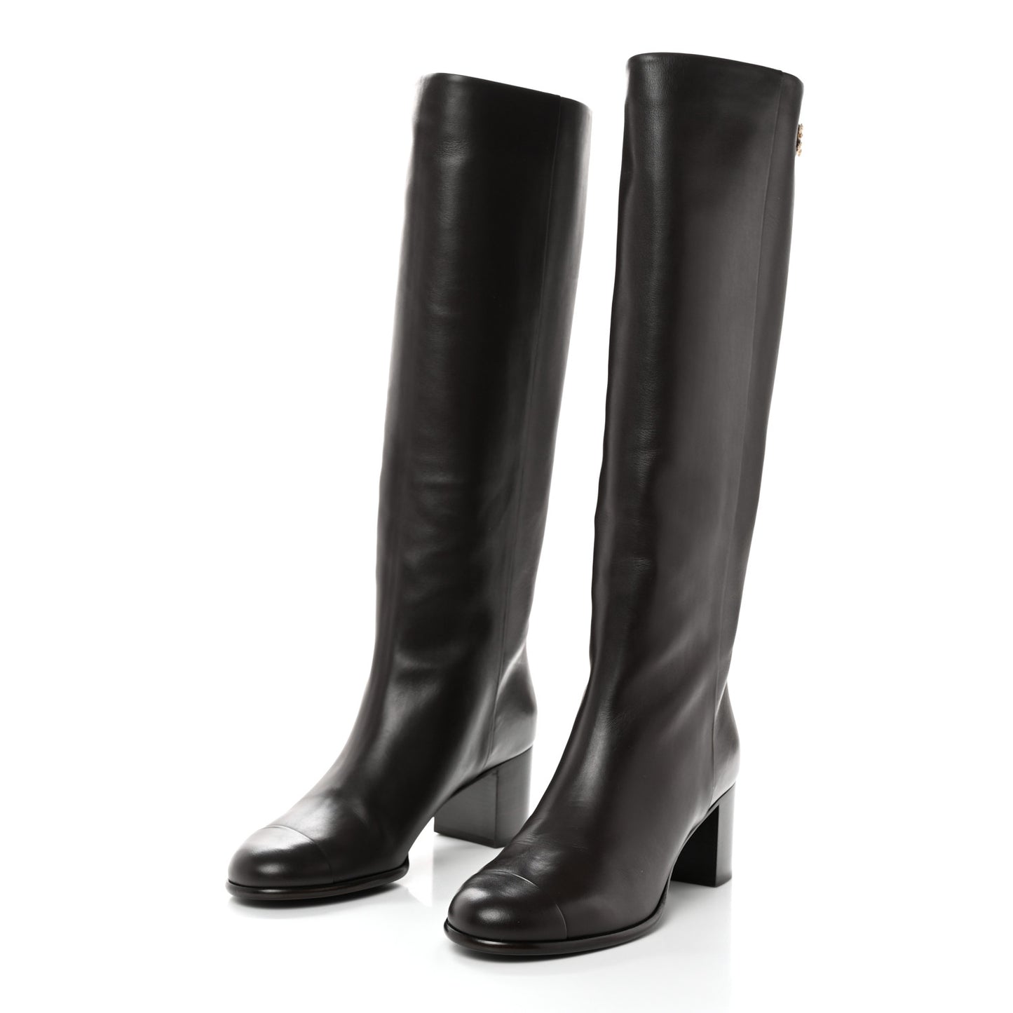 Calfskin CC High Boots 41 Brown