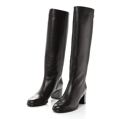 Chanel Calfskin CC High Boots 41 Brown 3 of 9