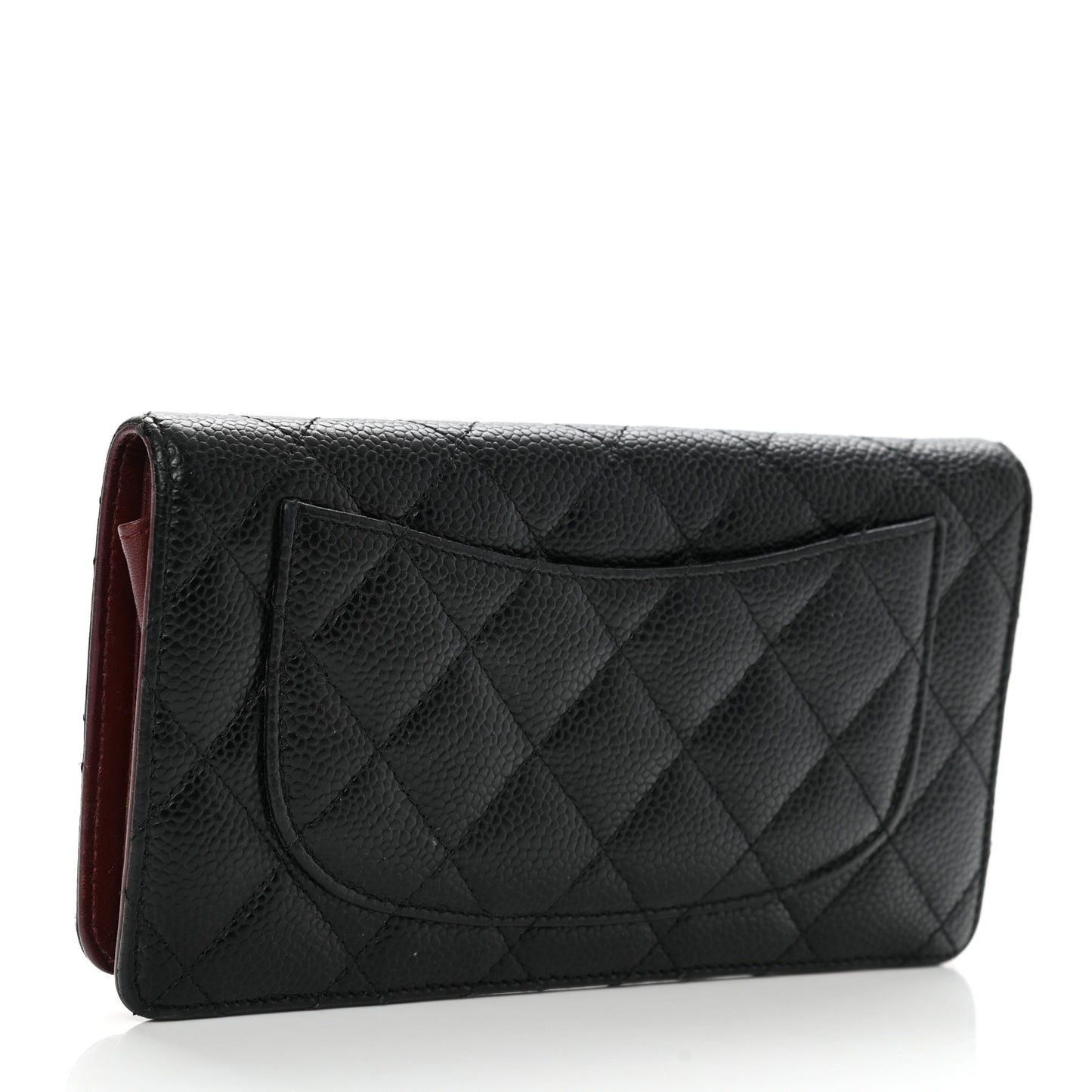 Caviar Quilted Yen Wallet Black