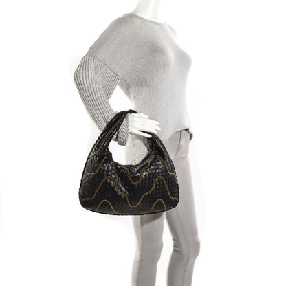 Bottega Veneta Nappa Intrecciato Medium Veneta Chain Hobo Nero Black 2 of 10