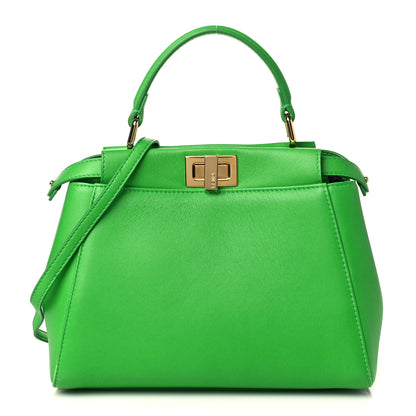 Fendi Nappa Mini Peekaboo Iconic Satchel Tomatillo 1 of 6