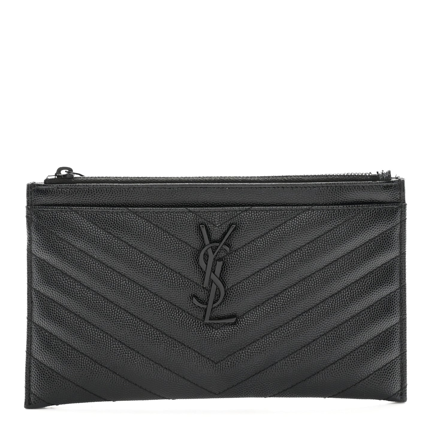 Grain De Poudre Chevron Monogram Monochrome Bill Pouch Black