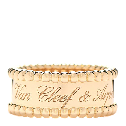 Van Cleef & Arpels 18K Yellow Gold Perlee Signature Ring 46 3.75 1 of 6