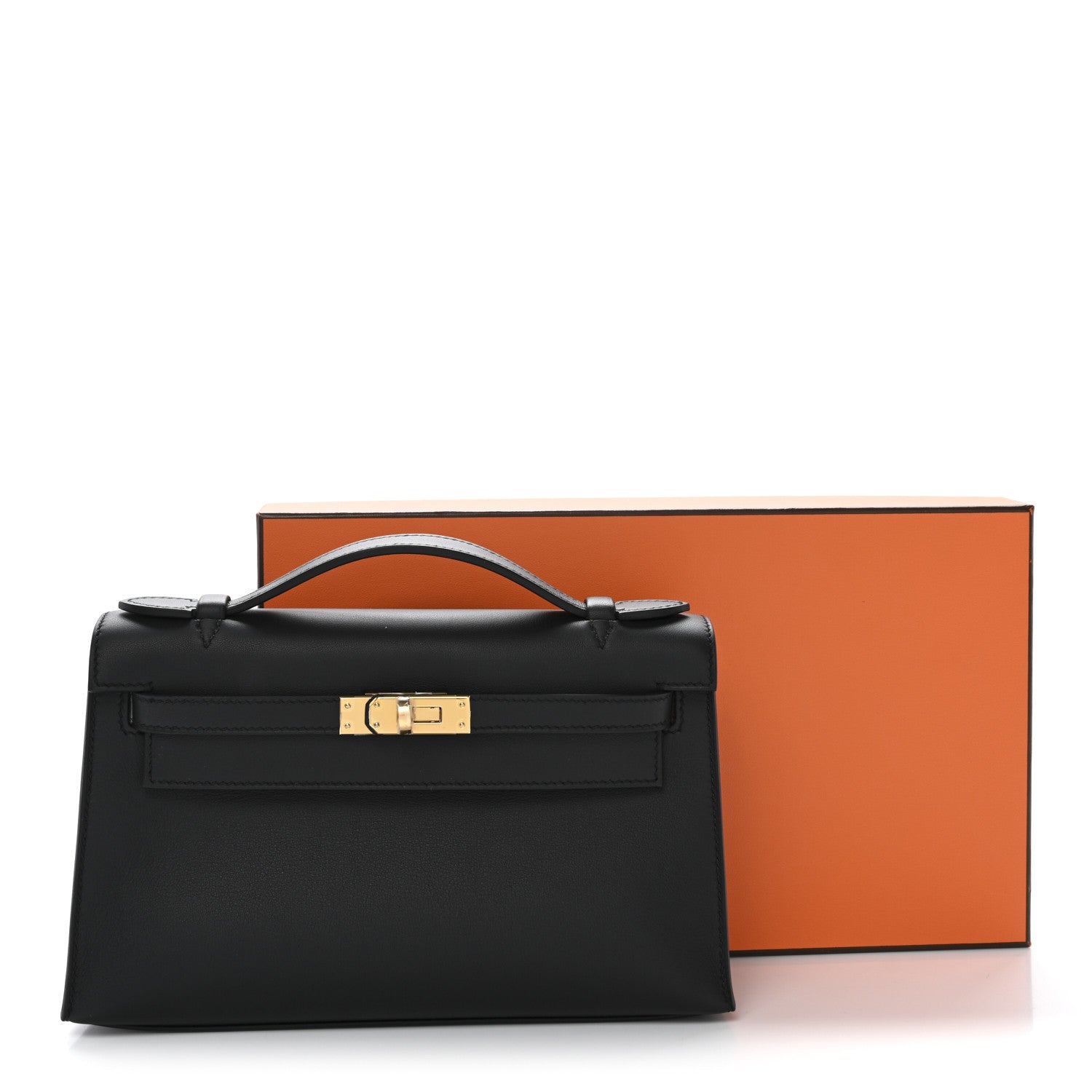 Hermes Swift Kelly Pochette Clutch Black 11 of 11