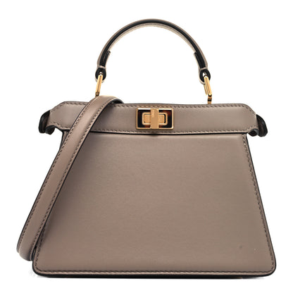 Fendi Shiny Nappa Plexiglass Petite Peekaboo I SEE U Satchel Tortora 1 of 9