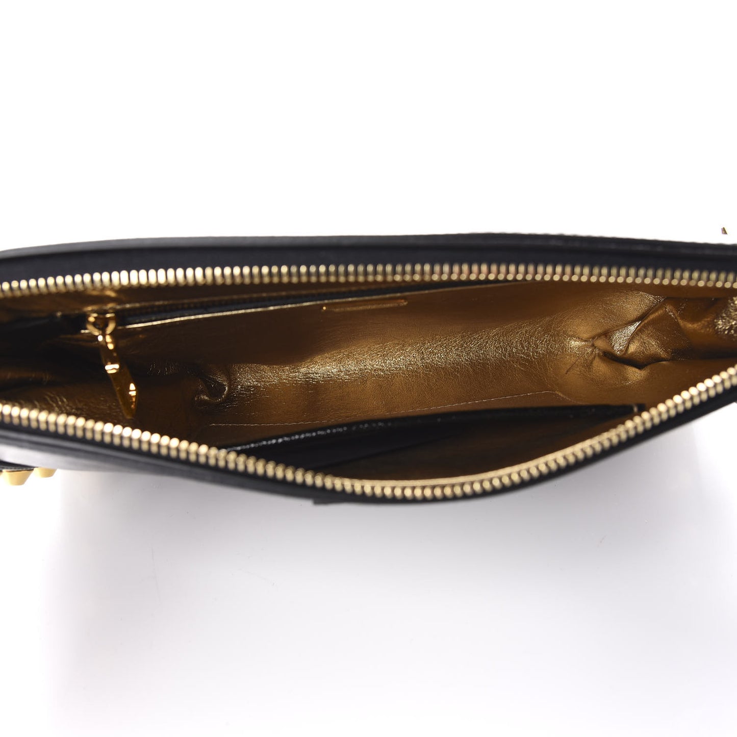 Saffiano Vernice Studded Clutch Black
