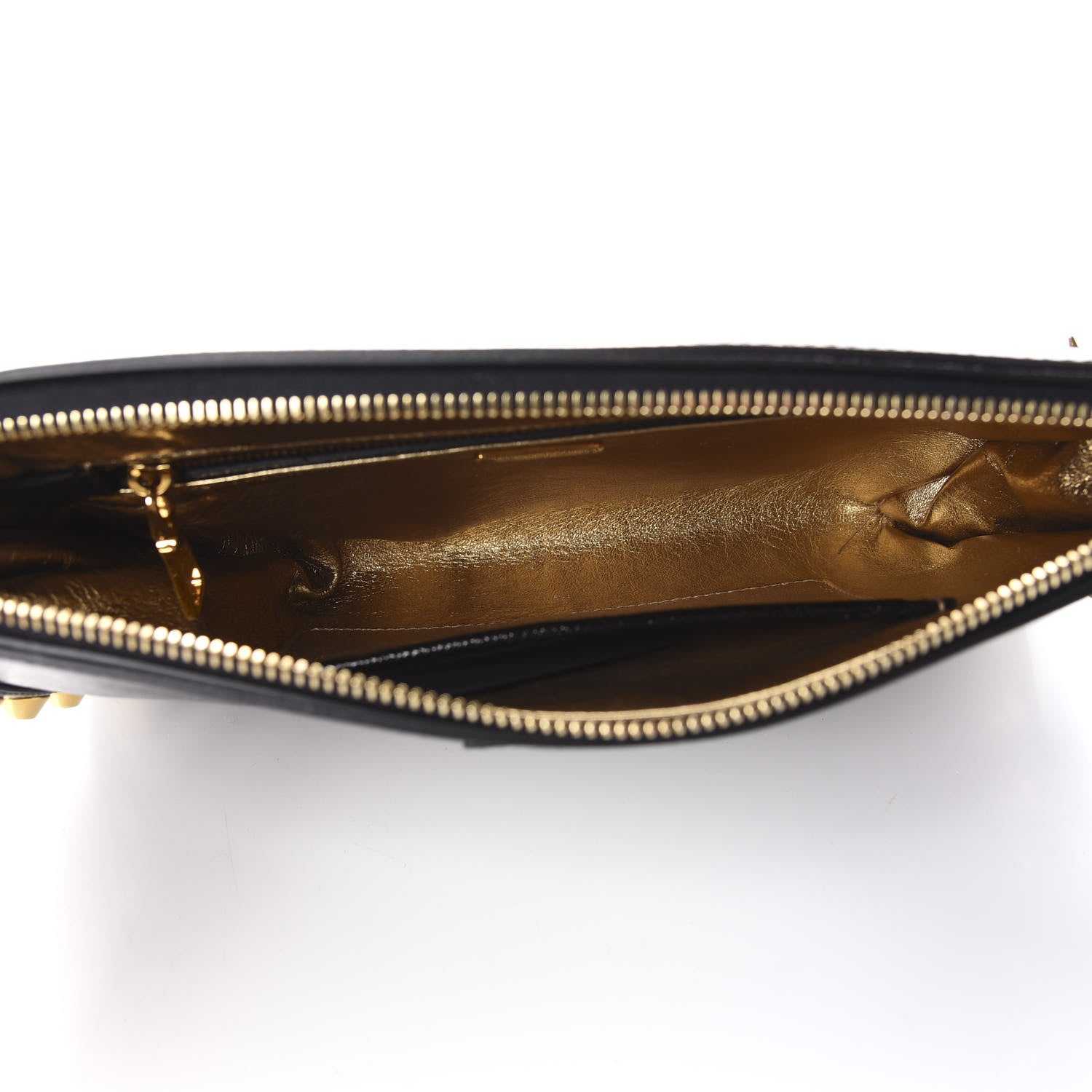 Prada Saffiano Vernice Studded Clutch Black 5 of 9