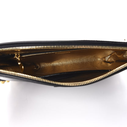 Prada Saffiano Vernice Studded Clutch Black 5 of 9