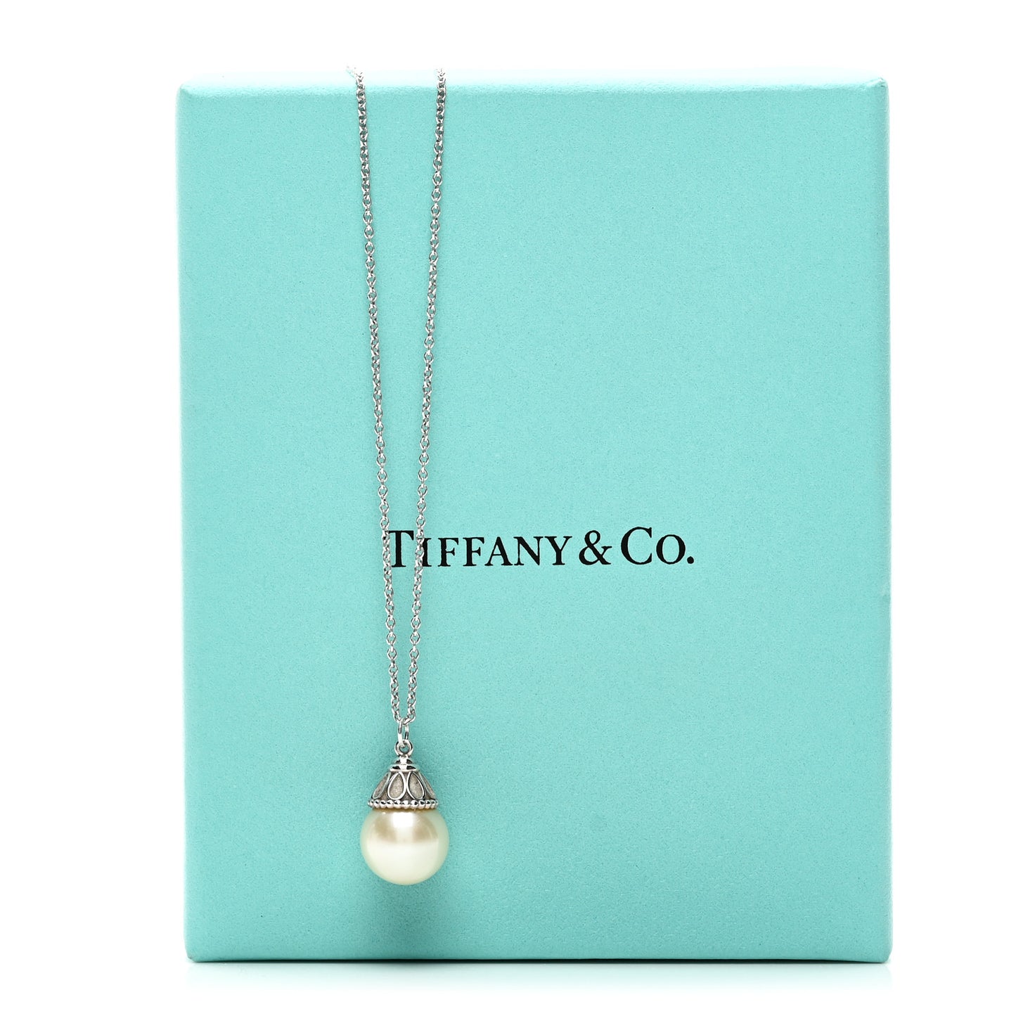 Sterling Silver Freshwater Cultured Pearl Ziegfeld Drop Pendant Necklace
