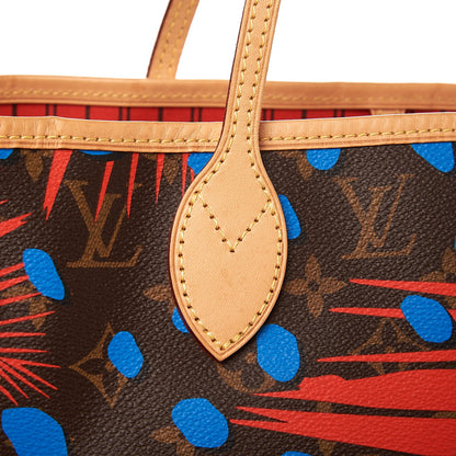 Louis Vuitton Monogram Jungle Dots Neo Neverfull MM Coquelicot Denim 8 of 9