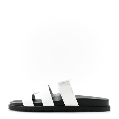 Hermes Calfskin Womens Chypre Sandals 37 White 1 of 9