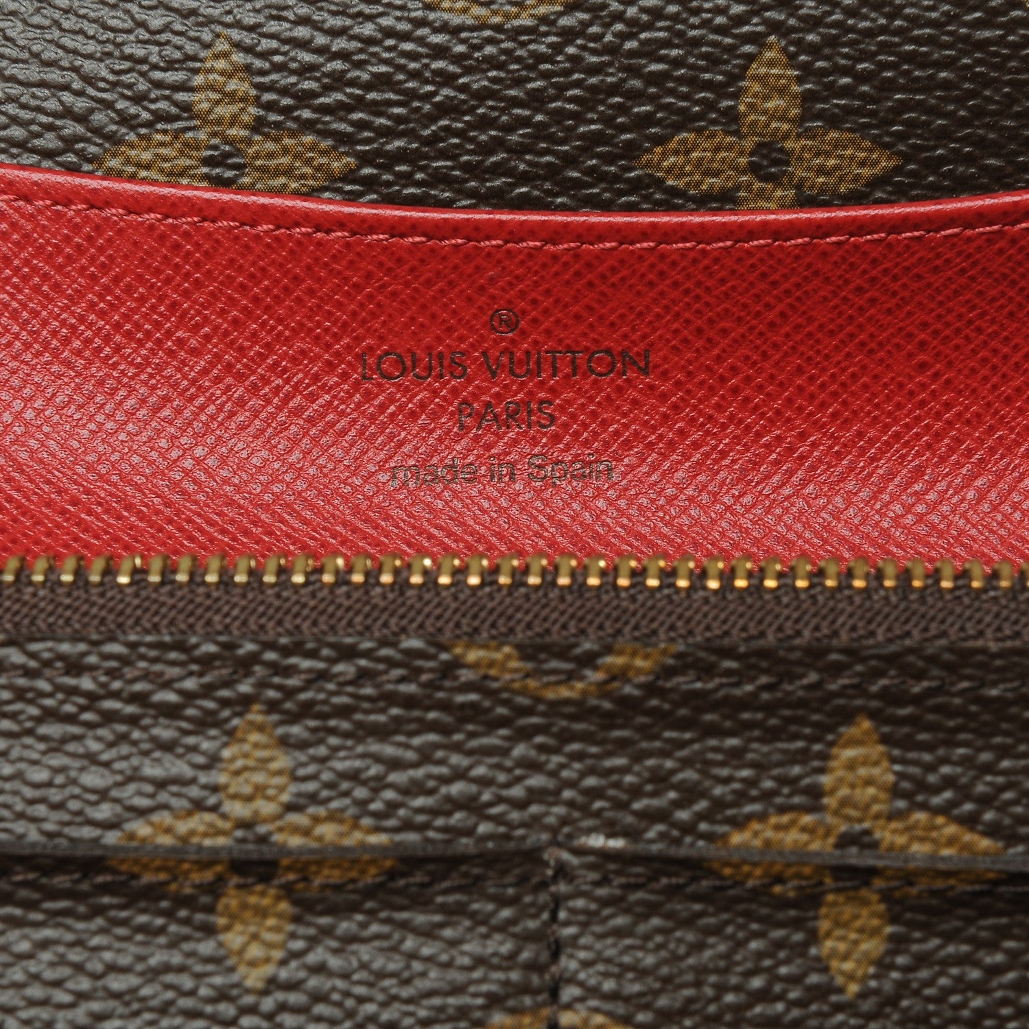 Louis Vuitton Monogram Emilie Wallet Red 6 of 7