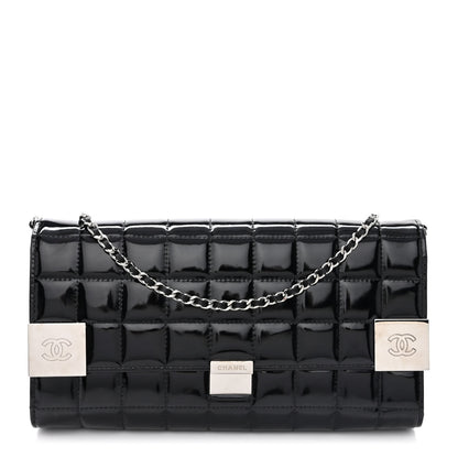 Chanel Patent Chocolate Bar Chain Clutch Black 1 of 11