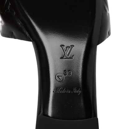 Louis Vuitton Lambskin Embossed Monogram Revival Flat Mules 39 Black 7 of 9