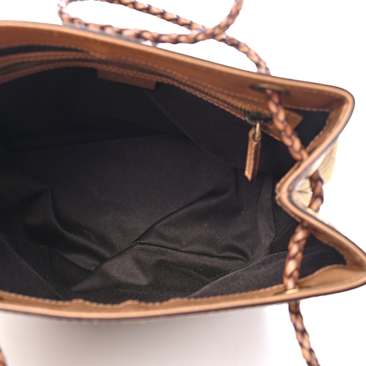 Gucci Monogram Woven Handle Tote Tan 4 of 8