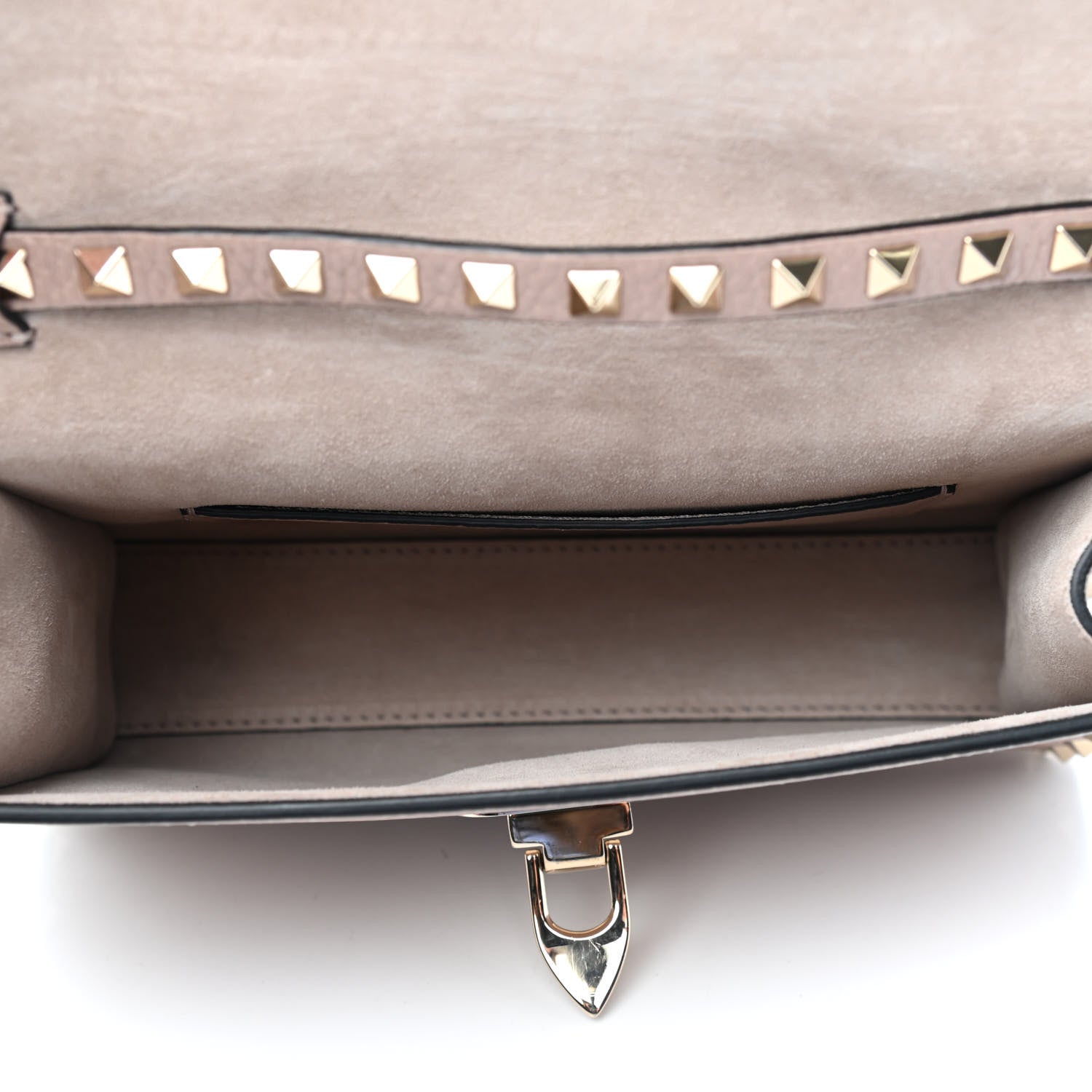 Valentino Garavani Pebbled Calfskin Medium Rockstud Flip Lock Crossbody Bag Poudre 5 of 8