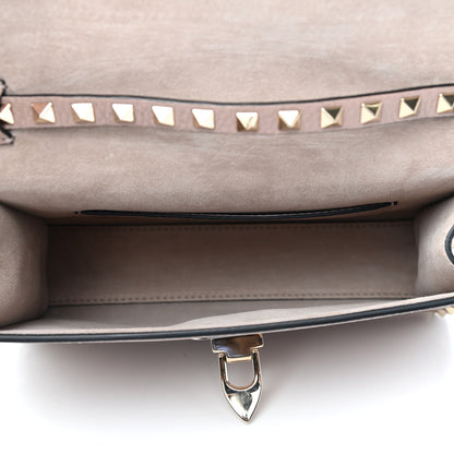 Valentino Garavani Pebbled Calfskin Medium Rockstud Flip Lock Crossbody Bag Poudre 5 of 8